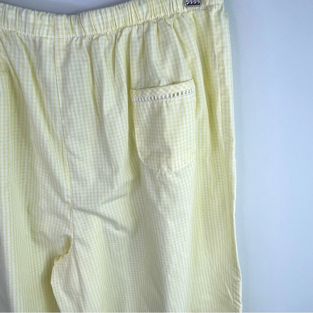 Secret Treasures Yellow and White Gingham Pajama Set With Flowers Size M - Picture 8 of 10